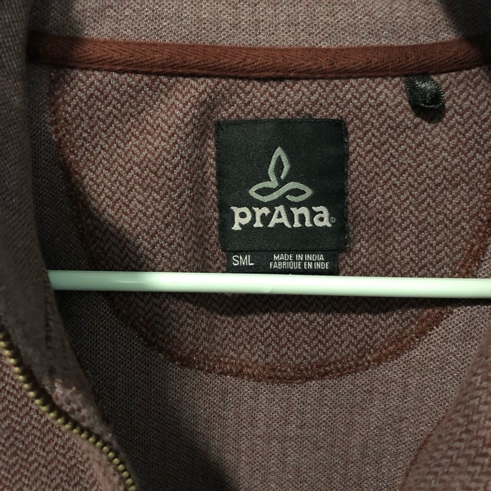 Prana Red Pullover 1/4 Zip Sweater Men's Sz Small - Picture 3 of 7